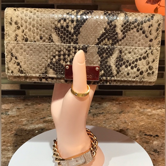 Jimmy Choo Python Embossed Leather Continental Wallet 😍🔥 - Picture 3 of 17